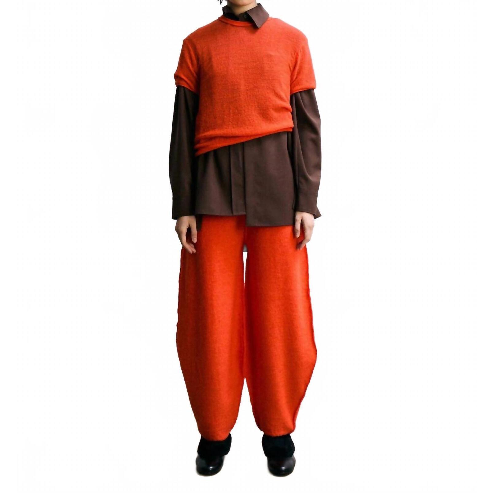 New Rus Shunkan Knit Pants In Chilli Pepper